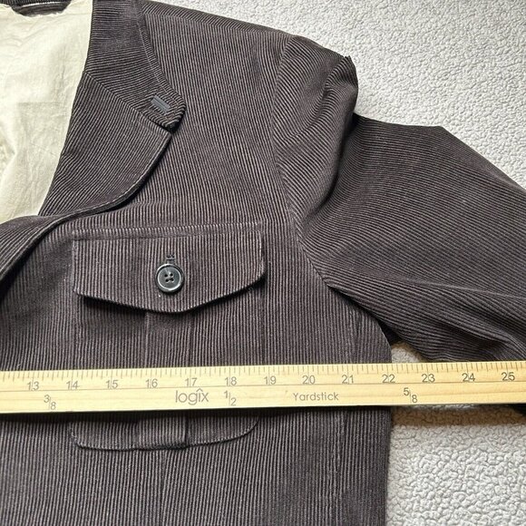 Tasso Elba Jacket Mens L 42-44 Brown Corduroy Barn Chore Cargo Pockets Blazer - Picture 9 of 14